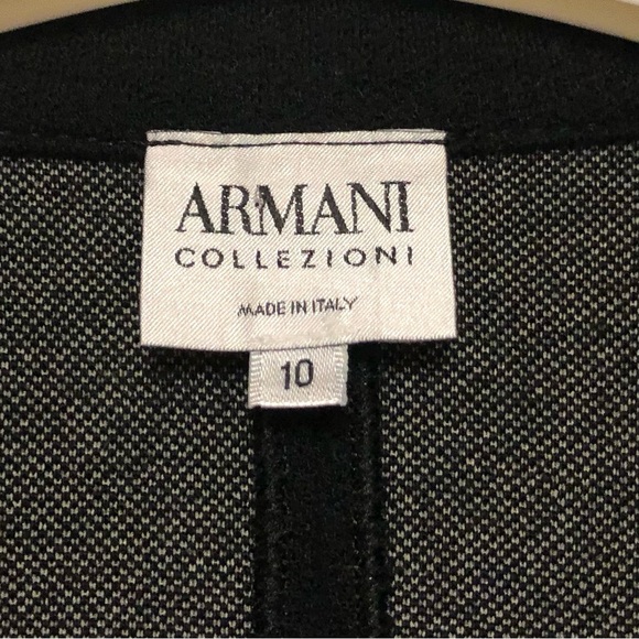 Armani Collezioni Wool Crepe Jacket Blazer Womens Size 10 Luxury Black Career - Picture 3 of 9